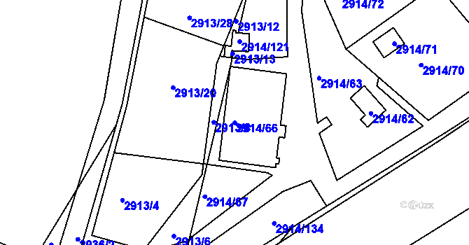 Parcela st. 2914/66 v KÚ Duchcov, Katastrální mapa