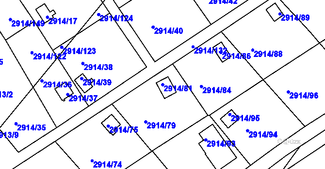 Parcela st. 2914/81 v KÚ Duchcov, Katastrální mapa