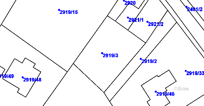 Parcela st. 2919/3 v KÚ Duchcov, Katastrální mapa