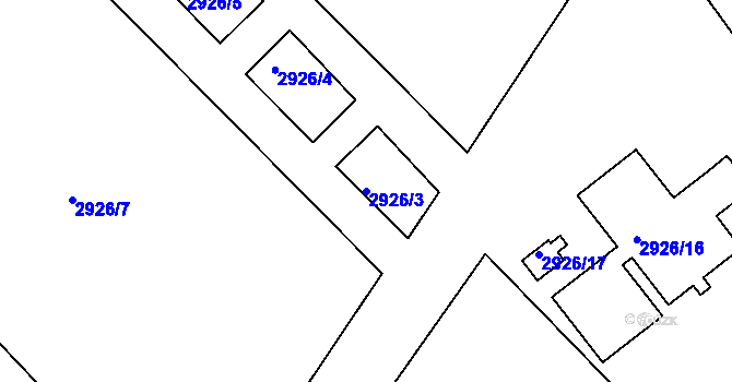 Parcela st. 2926/3 v KÚ Duchcov, Katastrální mapa