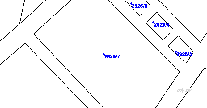 Parcela st. 2926/7 v KÚ Duchcov, Katastrální mapa