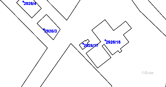Parcela st. 2926/17 v KÚ Duchcov, Katastrální mapa