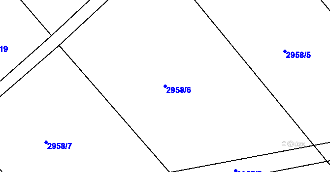Parcela st. 2958/6 v KÚ Duchcov, Katastrální mapa