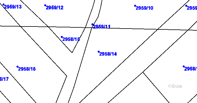 Parcela st. 2958/14 v KÚ Duchcov, Katastrální mapa