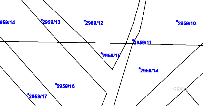 Parcela st. 2958/15 v KÚ Duchcov, Katastrální mapa