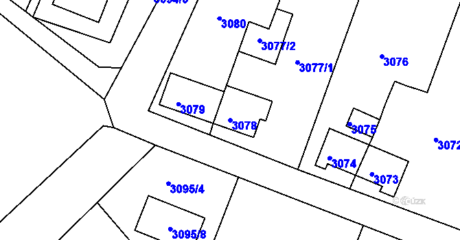Parcela st. 3078 v KÚ Duchcov, Katastrální mapa
