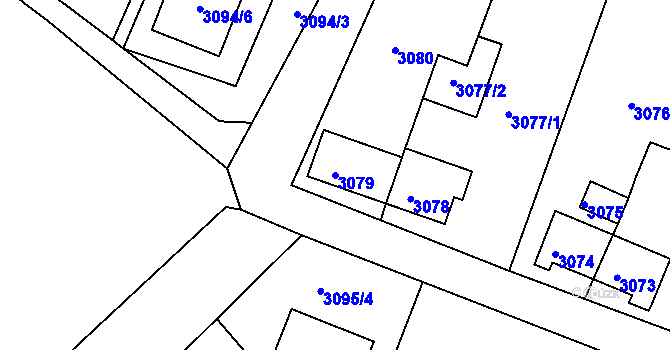 Parcela st. 3079 v KÚ Duchcov, Katastrální mapa