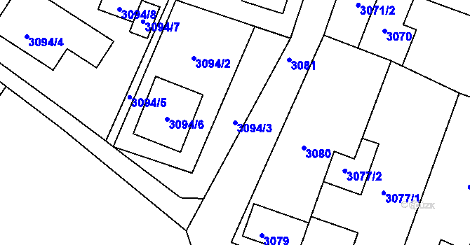 Parcela st. 3094/3 v KÚ Duchcov, Katastrální mapa