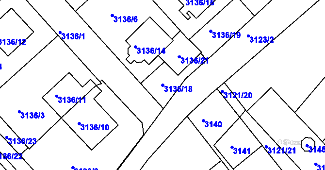 Parcela st. 3136/18 v KÚ Duchcov, Katastrální mapa
