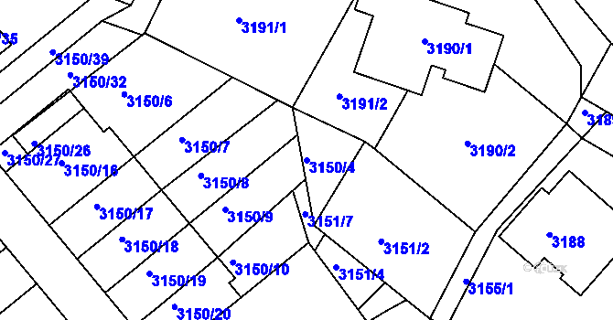 Parcela st. 3150/4 v KÚ Duchcov, Katastrální mapa
