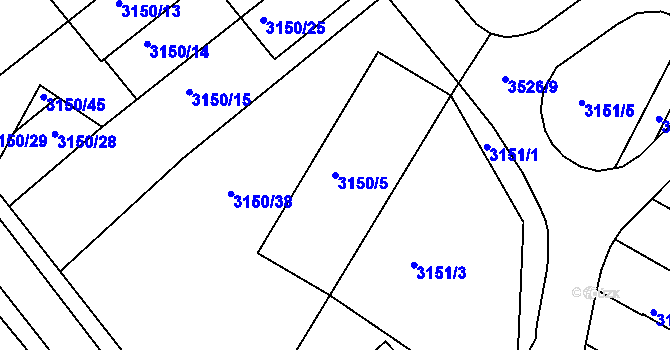 Parcela st. 3150/5 v KÚ Duchcov, Katastrální mapa