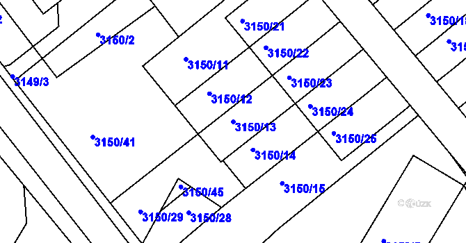 Parcela st. 3150/13 v KÚ Duchcov, Katastrální mapa