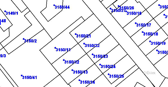 Parcela st. 3150/22 v KÚ Duchcov, Katastrální mapa