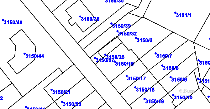 Parcela st. 3150/26 v KÚ Duchcov, Katastrální mapa