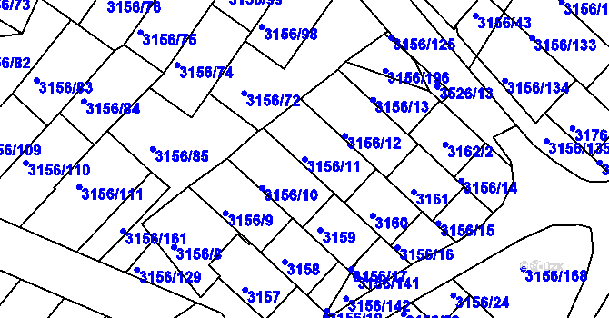 Parcela st. 3156/11 v KÚ Duchcov, Katastrální mapa