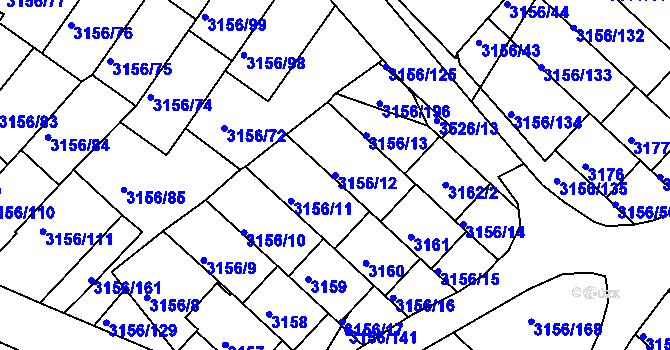 Parcela st. 3156/12 v KÚ Duchcov, Katastrální mapa