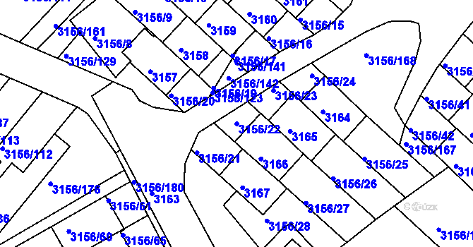 Parcela st. 3156/22 v KÚ Duchcov, Katastrální mapa