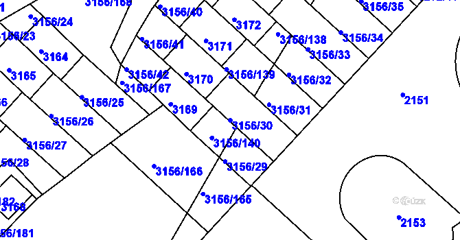 Parcela st. 3156/30 v KÚ Duchcov, Katastrální mapa