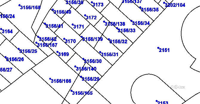 Parcela st. 3156/31 v KÚ Duchcov, Katastrální mapa