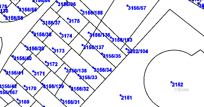 Parcela st. 3156/35 v KÚ Duchcov, Katastrální mapa