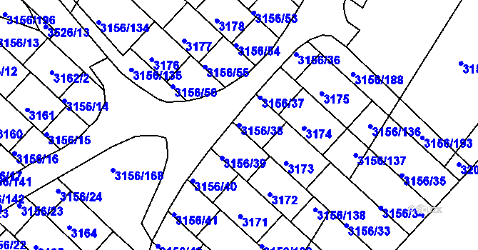 Parcela st. 3156/38 v KÚ Duchcov, Katastrální mapa