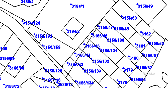 Parcela st. 3156/45 v KÚ Duchcov, Katastrální mapa