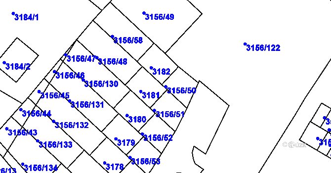 Parcela st. 3156/50 v KÚ Duchcov, Katastrální mapa
