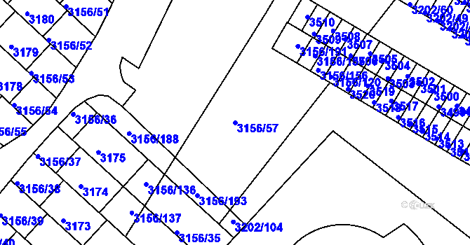 Parcela st. 3156/57 v KÚ Duchcov, Katastrální mapa