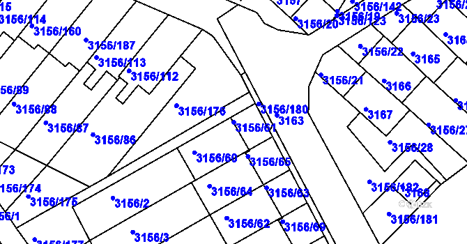 Parcela st. 3156/61 v KÚ Duchcov, Katastrální mapa