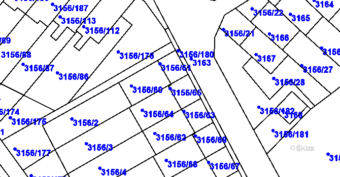 Parcela st. 3156/65 v KÚ Duchcov, Katastrální mapa