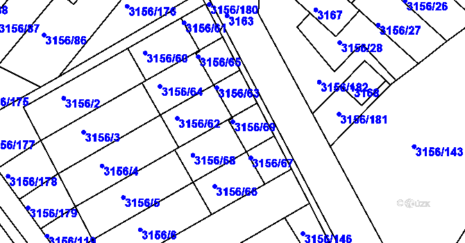 Parcela st. 3156/69 v KÚ Duchcov, Katastrální mapa
