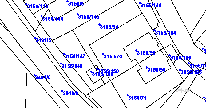 Parcela st. 3156/70 v KÚ Duchcov, Katastrální mapa