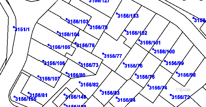 Parcela st. 3156/77 v KÚ Duchcov, Katastrální mapa