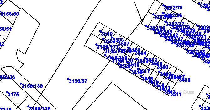 Parcela st. 3156/156 v KÚ Duchcov, Katastrální mapa