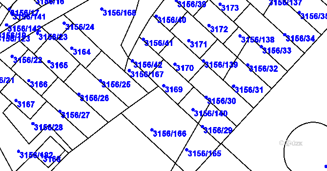 Parcela st. 3169 v KÚ Duchcov, Katastrální mapa