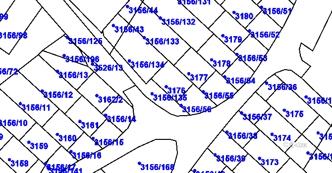 Parcela st. 3176 v KÚ Duchcov, Katastrální mapa