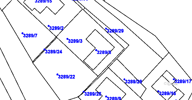 Parcela st. 3289/8 v KÚ Duchcov, Katastrální mapa