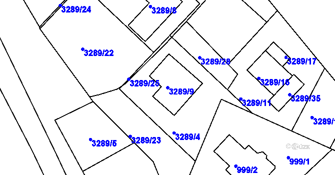 Parcela st. 3289/9 v KÚ Duchcov, Katastrální mapa