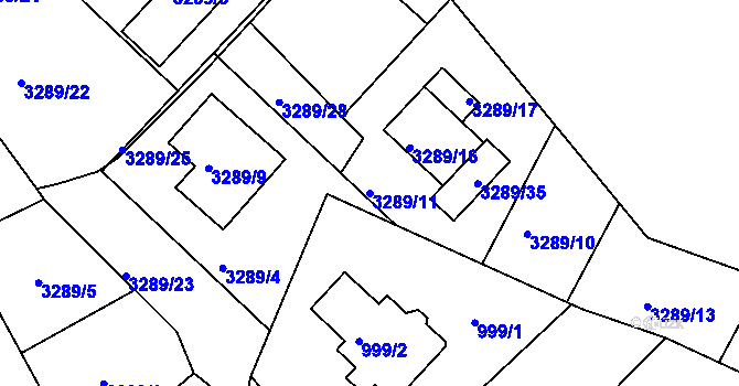 Parcela st. 3289/11 v KÚ Duchcov, Katastrální mapa