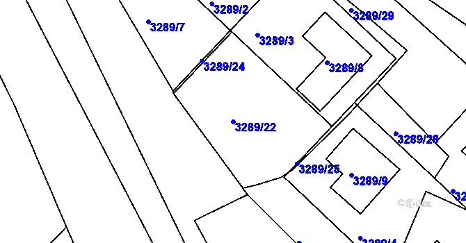 Parcela st. 3289/22 v KÚ Duchcov, Katastrální mapa