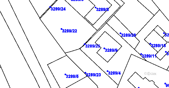 Parcela st. 3289/25 v KÚ Duchcov, Katastrální mapa