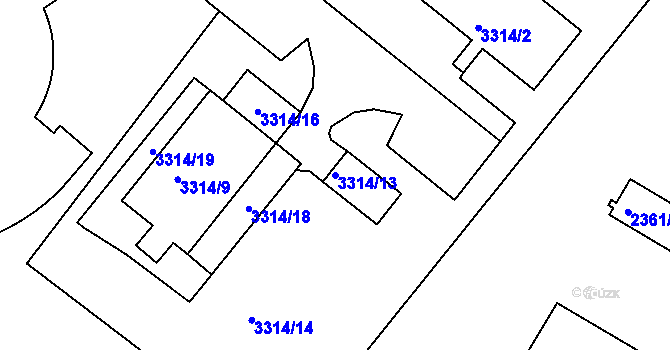 Parcela st. 3314/13 v KÚ Duchcov, Katastrální mapa