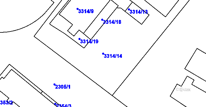 Parcela st. 3314/14 v KÚ Duchcov, Katastrální mapa
