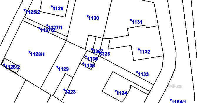 Parcela st. 3326 v KÚ Duchcov, Katastrální mapa