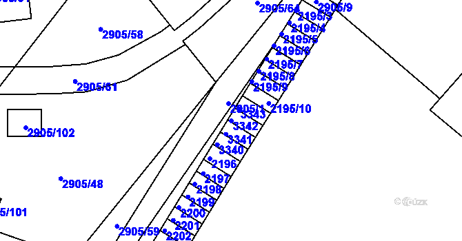 Parcela st. 3342 v KÚ Duchcov, Katastrální mapa