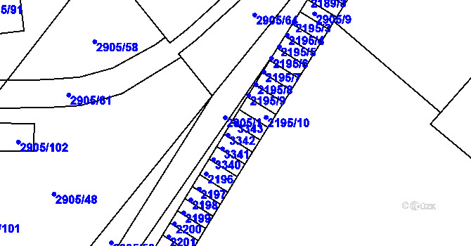 Parcela st. 3343 v KÚ Duchcov, Katastrální mapa