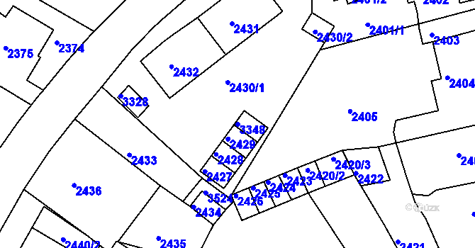 Parcela st. 3348 v KÚ Duchcov, Katastrální mapa