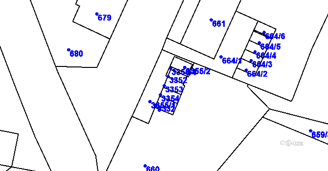 Parcela st. 3353 v KÚ Duchcov, Katastrální mapa
