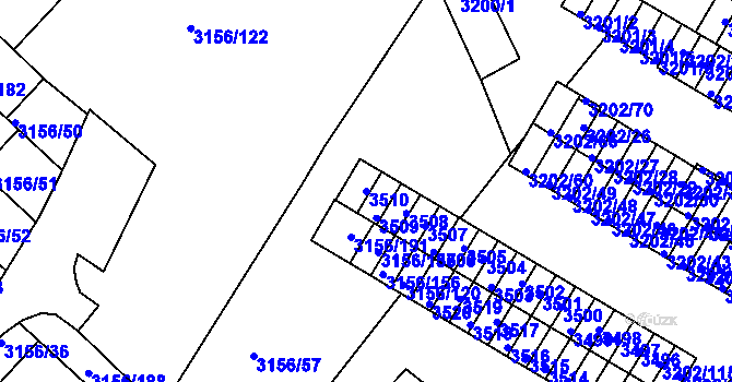 Parcela st. 3510 v KÚ Duchcov, Katastrální mapa