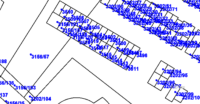 Parcela st. 3516 v KÚ Duchcov, Katastrální mapa
